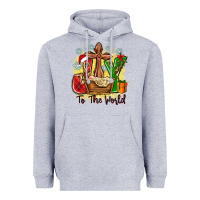 Heather Grey joy to the world Heavyweight Hoodie - Zillion Design Studio