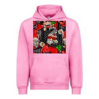 Fuchsia Pink ladybug gnomes seamless pattern Urban Hoodie - BundleAndBundleShop