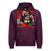 Mauve Wine ladybug gnomes seamless pattern Urban Hoodie - BundleAndBundleShop