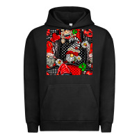Pigment Black ladybug gnomes seamless pattern Urban Hoodie - BundleAndBundleShop