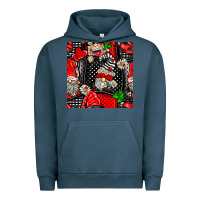 Pigment Midnight Navy ladybug gnomes seamless pattern Urban Hoodie - BundleAndBundleShop