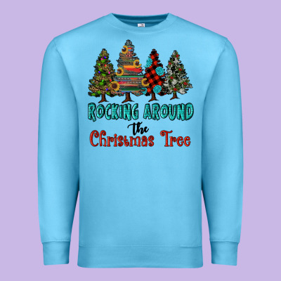 Rocking Around The Christmas Tree, Rocking, Around The, Christmas Tree Premium Sweatshirt Designed By Ranaportraitstore
