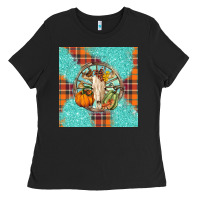 Black fall bull skull Ladies Tee - BarkalooDesign