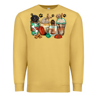 Antique Gold dog coffee cups Premium Sweatshirt - Zillion Design Studio