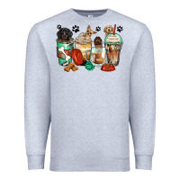 Heather Grey dog coffee cups Premium Sweatshirt - Zillion Design Studio