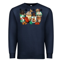 Navy dog coffee cups Premium Sweatshirt - Zillion Design Studio