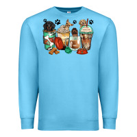 Ocean Blue dog coffee cups Premium Sweatshirt - Zillion Design Studio