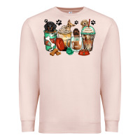 Pale Pink dog coffee cups Premium Sweatshirt - Zillion Design Studio