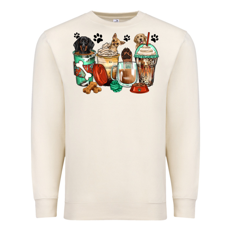 Dog Coffee Cups Premium Sweatshirt by Zillion Design Studio | Teevron