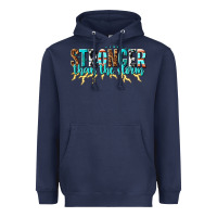 Navy stronger than the storm Heavyweight Hoodie - texasbilliewilder