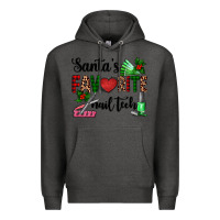 Charcoal Heather santa's favorite nail tech Premium Hoodie - AdoDesignShop