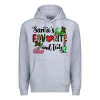 Heather Grey santa's favorite nail tech Premium Hoodie - AdoDesignShop