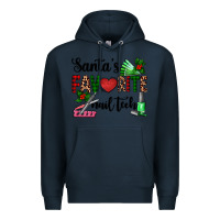 Navy santa's favorite nail tech Premium Hoodie - AdoDesignShop