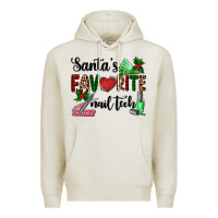 Oatmeal Heather santa's favorite nail tech Premium Hoodie - AdoDesignShop