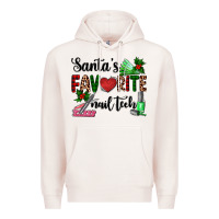 Pale Pink santa's favorite nail tech Premium Hoodie - AdoDesignShop