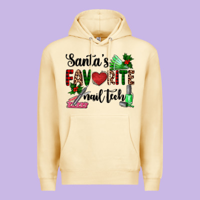 Santa's Favorite Nail Tech Premium Hoodie Designed By Adodesignshop