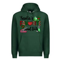 Sports Green santa's favorite nail tech Premium Hoodie - AdoDesignShop