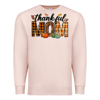 Pale Pink thankful mom Premium Sweatshirt - texasbilliewilder