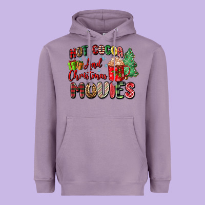 Hot Cocoa And Christmas Movies Heavyweight Hoodie Designed By Zillion Design Studio