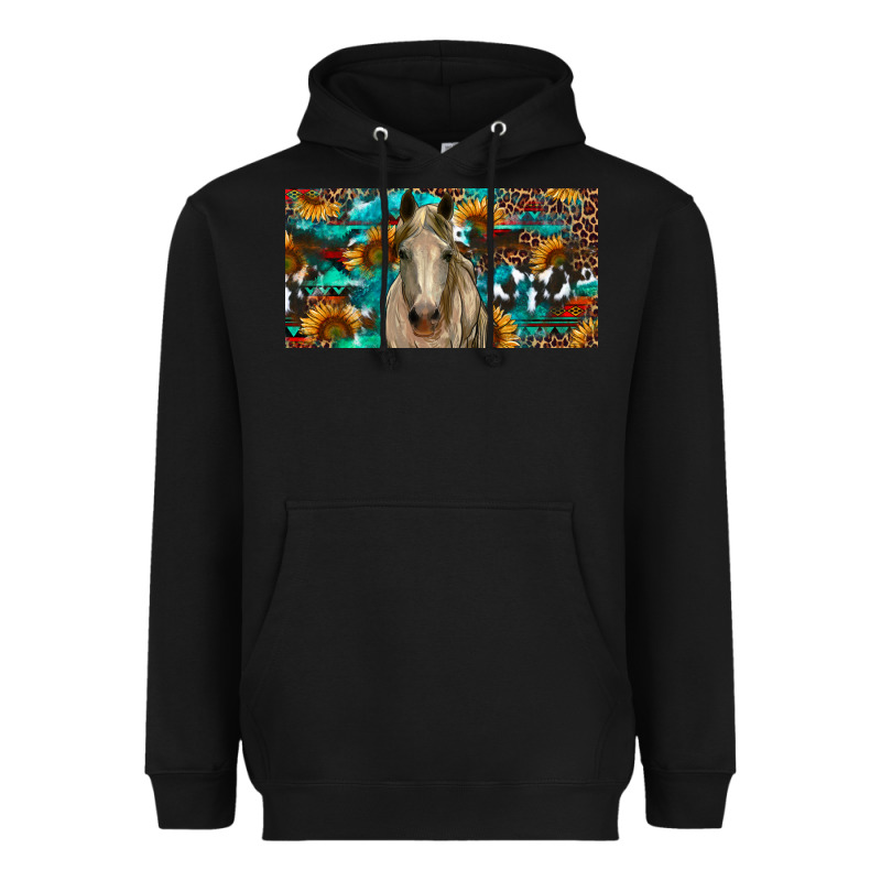 Horse With Sunflowers Aztec And Cowhide Heavyweight Hoodie by RanaPortraitStore | Teevron