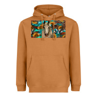 Meerkat Horse With Sunflowers Aztec And Cowhide Heavyweight Hoodie - RanaPortraitStore