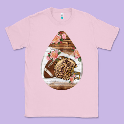 American Football And Western Roses Teardrop Classic Tee Designed By Bundleandbundleshop