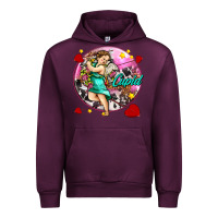 Mauve Wine cupid with arrows and stars Urban Hoodie - AdoDesignShop