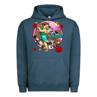 Pigment Midnight Navy cupid with arrows and stars Urban Hoodie - AdoDesignShop