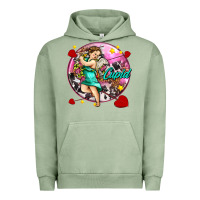Pigment Oil Green cupid with arrows and stars Urban Hoodie - AdoDesignShop