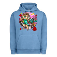 Pigment Pebble Blue cupid with arrows and stars Urban Hoodie - AdoDesignShop