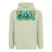 Matcha Turquoise and Daisy Mama Heavyweight Hoodie - RanaPortraitStore