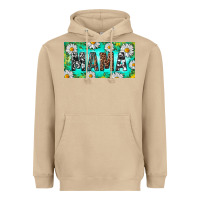 Mushroom Turquoise and Daisy Mama Heavyweight Hoodie - RanaPortraitStore