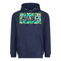 Navy Turquoise and Daisy Mama Heavyweight Hoodie - RanaPortraitStore