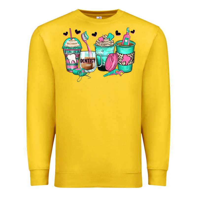 Dentist Coffee Cups Premium Sweatshirt by Zillion Design Studio | Teevron