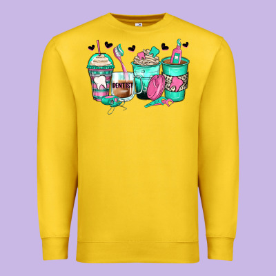 Dentist Coffee Cups Premium Sweatshirt Designed By Zillion Design Studio