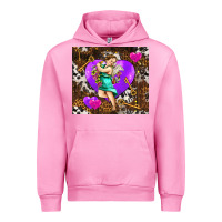 Fuchsia Pink cupid and heart Urban Hoodie - AdoDesignShop