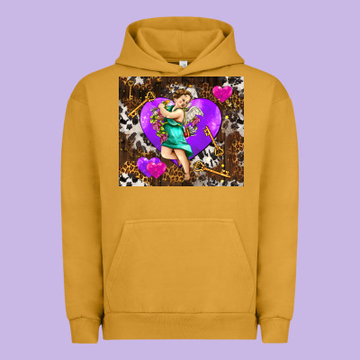 Cupid And Heart Urban Hoodie Designed By Adodesignshop