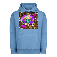 Pigment Pebble Blue cupid and heart Urban Hoodie - AdoDesignShop