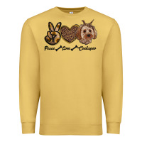 Antique Gold peace love cockapoo Premium Sweatshirt - RanaPortraitStore