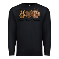 Black peace love cockapoo Premium Sweatshirt - RanaPortraitStore