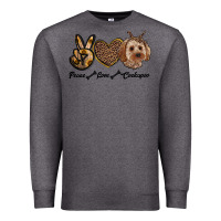 Charcoal Heather peace love cockapoo Premium Sweatshirt - RanaPortraitStore