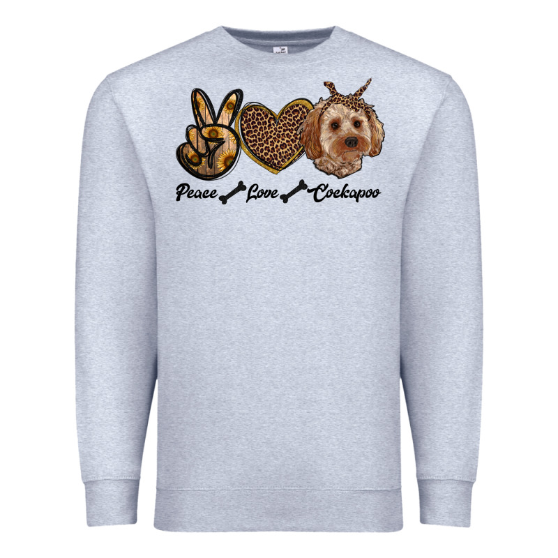 Peace Love Cockapoo Premium Sweatshirt by RanaPortraitStore | Teevron