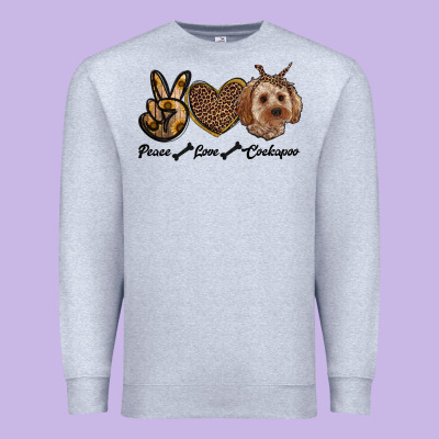 Peace Love Cockapoo Premium Sweatshirt Designed By Ranaportraitstore