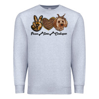 Heather Grey peace love cockapoo Premium Sweatshirt - RanaPortraitStore