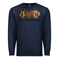 Navy peace love cockapoo Premium Sweatshirt - RanaPortraitStore