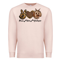 Pale Pink peace love cockapoo Premium Sweatshirt - RanaPortraitStore