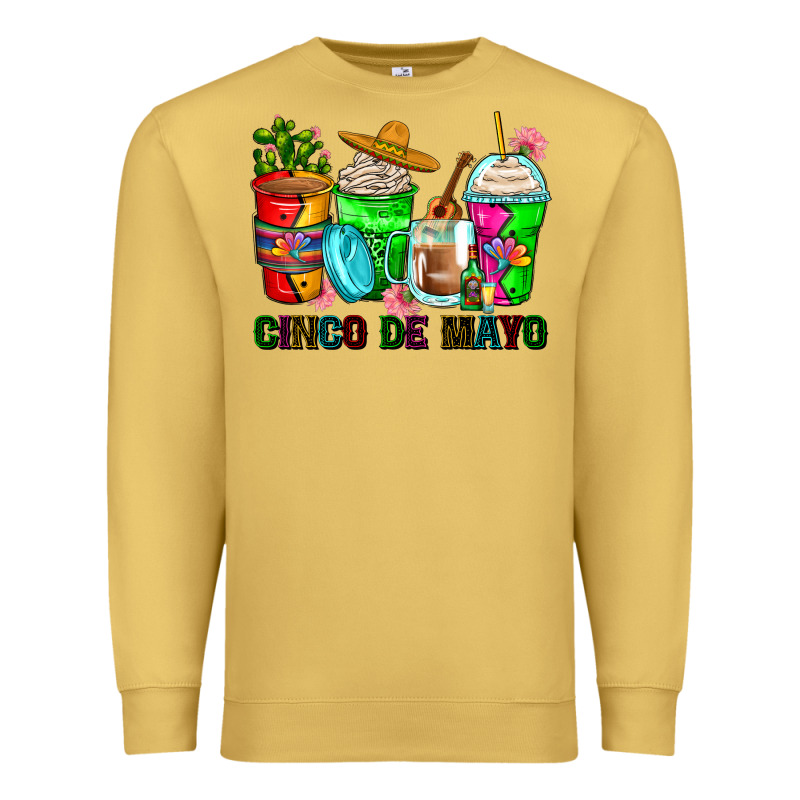 Cinco De Mayo Coffee Cups Premium Sweatshirt by Zillion Design Studio | Teevron
