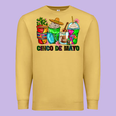 Cinco De Mayo Coffee Cups Premium Sweatshirt Designed By Zillion Design Studio