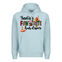 Blue Mist santa's favorite bus driver Premium Hoodie - AdoDesignShop