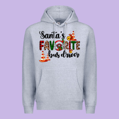 Santa's Favorite Bus Driver Premium Hoodie Designed By Adodesignshop